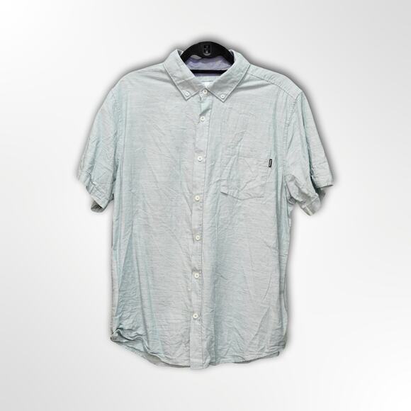 Hurley Men's Green Short Sleeve Button-Down Shirt - Picture 1 of 4